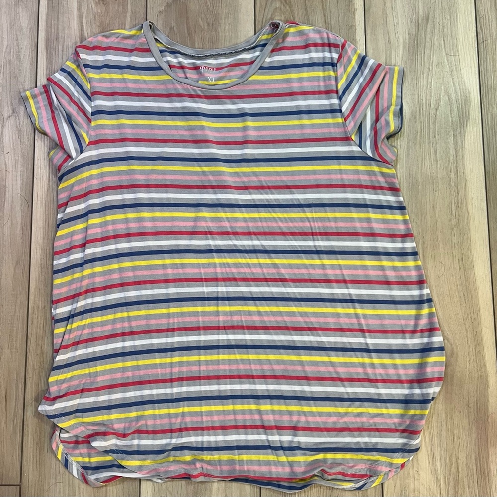 Grace & Lace Vibrant Striped Tee XL